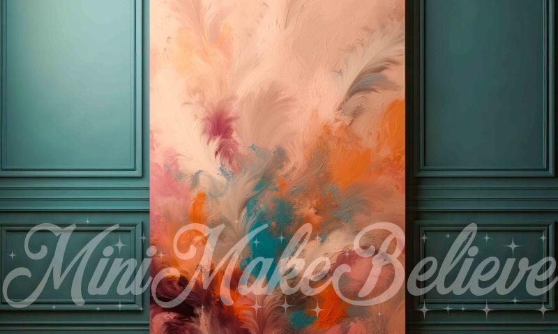 Kate Coloré Peinture bicolore Mur Turquoise Toile de fond conçue par Mini MakeBelieve - Kate Backdrop FR