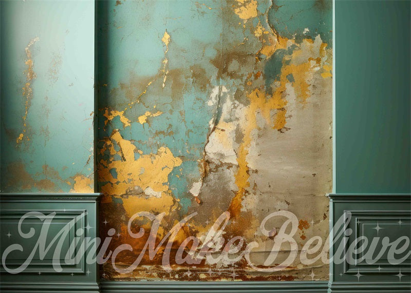 Kate Beaux-Arts Mur Cuivre Turquoise Marbre Toile de fond conçue par Mini MakeBelieve - Kate Backdrop FR