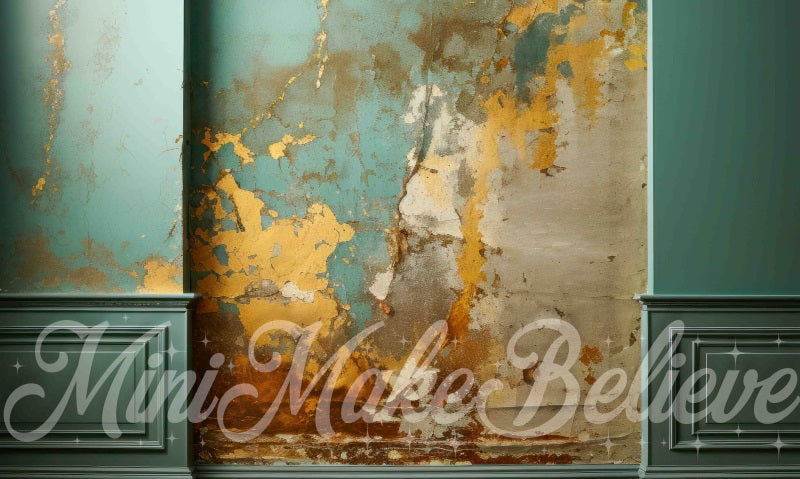 Kate Beaux-Arts Mur Cuivre Turquoise Marbre Toile de fond conçue par Mini MakeBelieve - Kate Backdrop FR