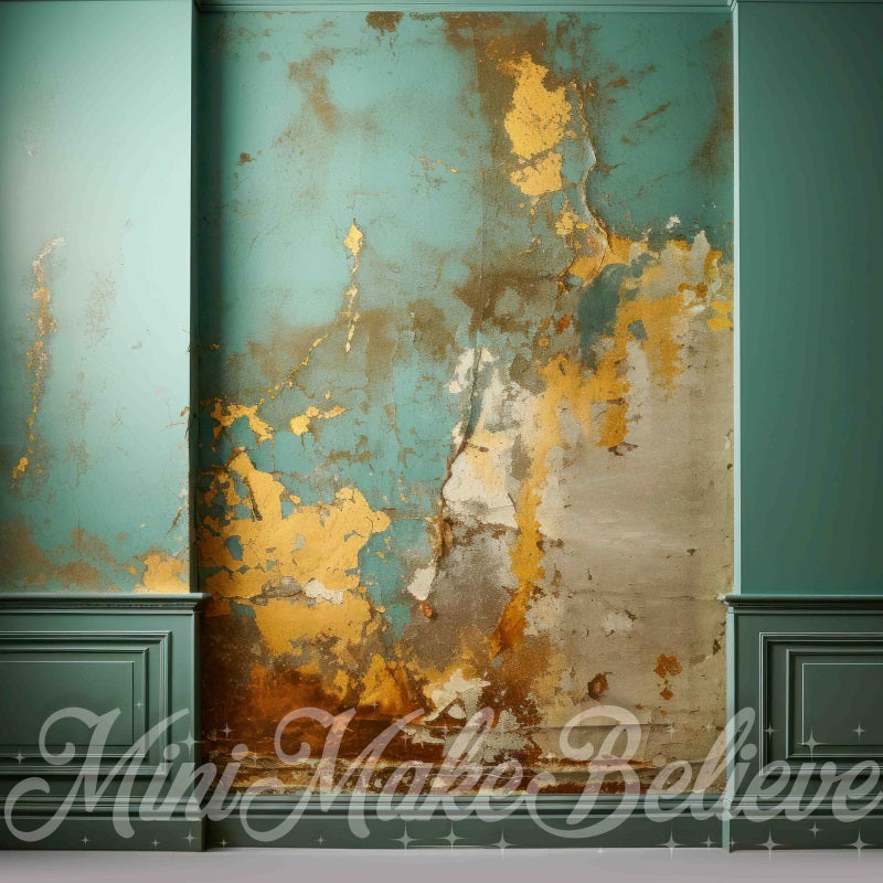 Kate Beaux-Arts Mur Cuivre Turquoise Marbre Toile de fond conçue par Mini MakeBelieve - Kate Backdrop FR
