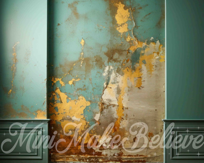 Kate Beaux-Arts Mur Cuivre Turquoise Marbre Toile de fond conçue par Mini MakeBelieve - Kate Backdrop FR