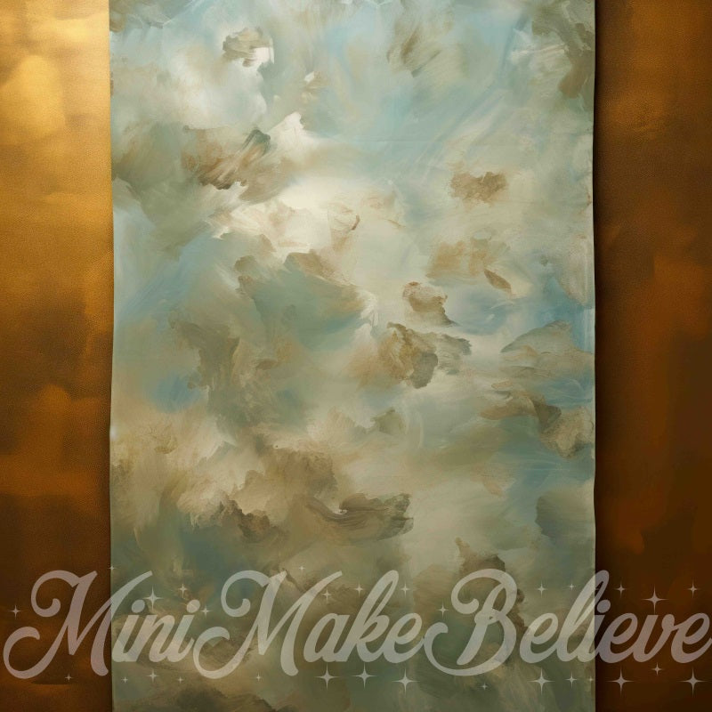 Kate Beaux-Arts Mur Doré Turquoise Blanc Toile de fond conçue par Mini MakeBelieve - Kate Backdrop FR