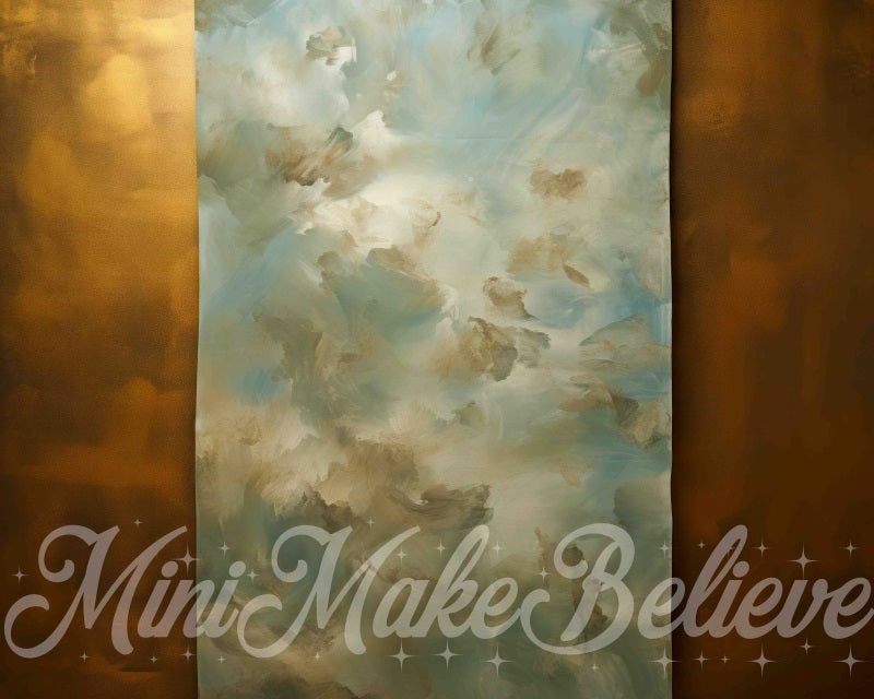 Kate Beaux-Arts Mur Doré Turquoise Blanc Toile de fond conçue par Mini MakeBelieve - Kate Backdrop FR