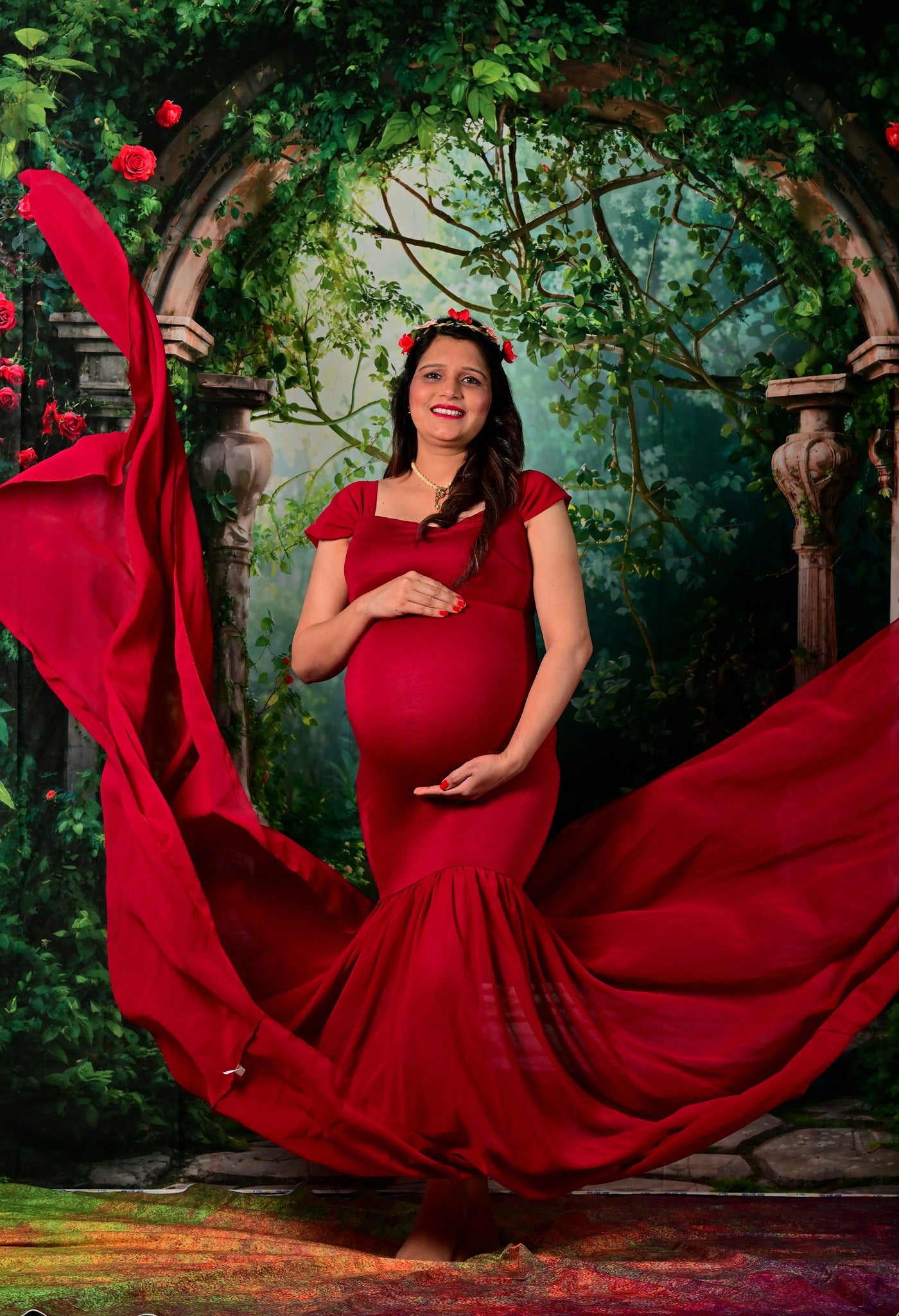 Kate Printemps Forêt Verdure Arche de fleurs Toile de fond conçue par Chain Photographie - Kate Backdrop FR