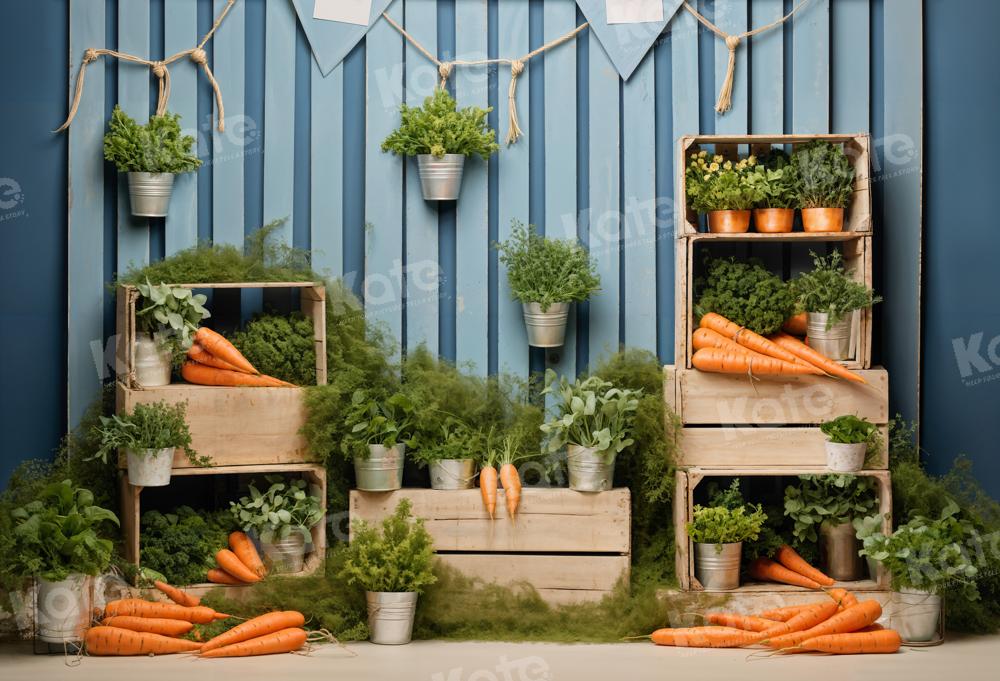 Kate Printemps Carottes Plantes vertes Toile de fond conçue par Emetselch