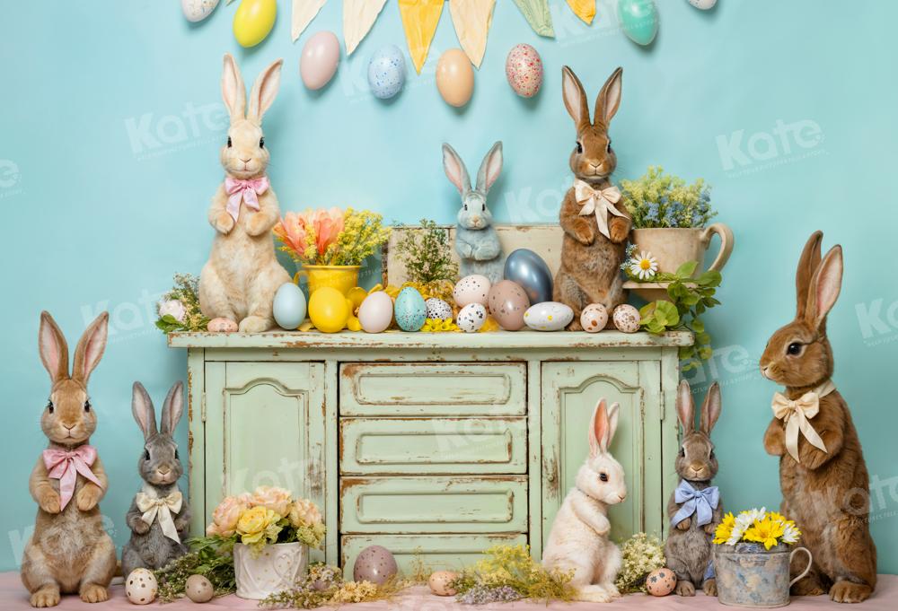 Kate Pâques Œufs Lapin Fleurs Toile de fond conçue par Emetselch