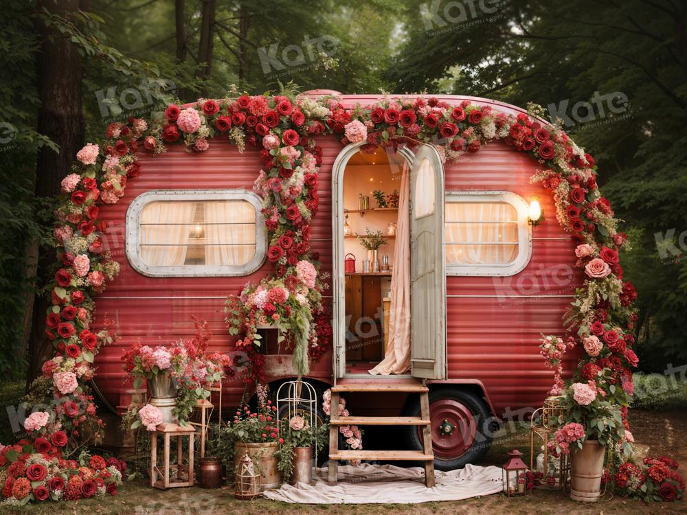 Kate Saint Valentin Fleurs Maison extérieure Toile de fond conçue par Emetselch - Kate Backdrop FR