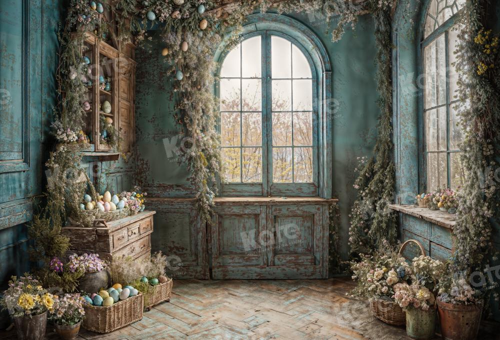 Kate Oeuf de Pâques Mis en pot Fenêtre Chambre Toile de fond pour la photographie