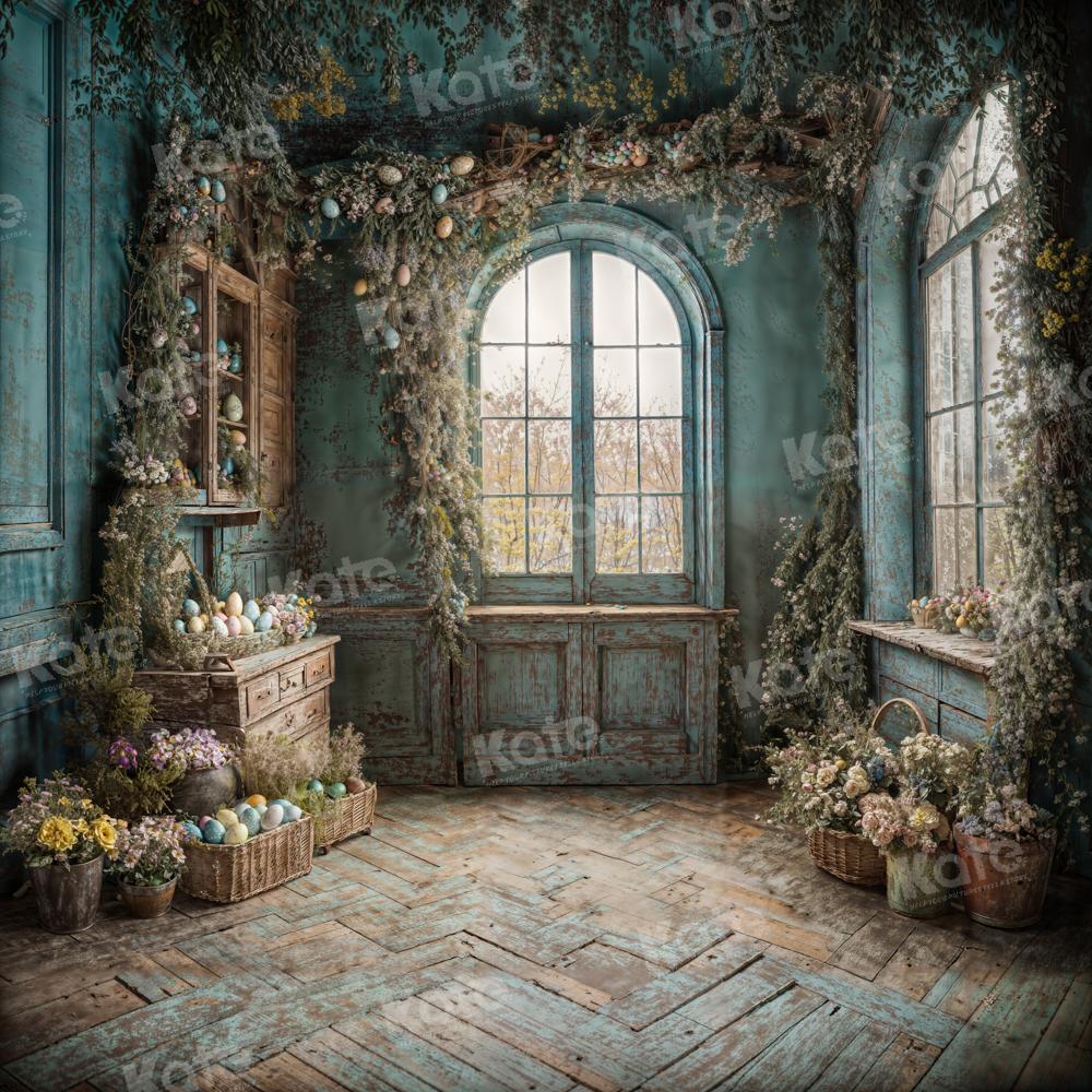 Kate Oeuf de Pâques Mis en pot Fenêtre Chambre Toile de fond pour la photographie