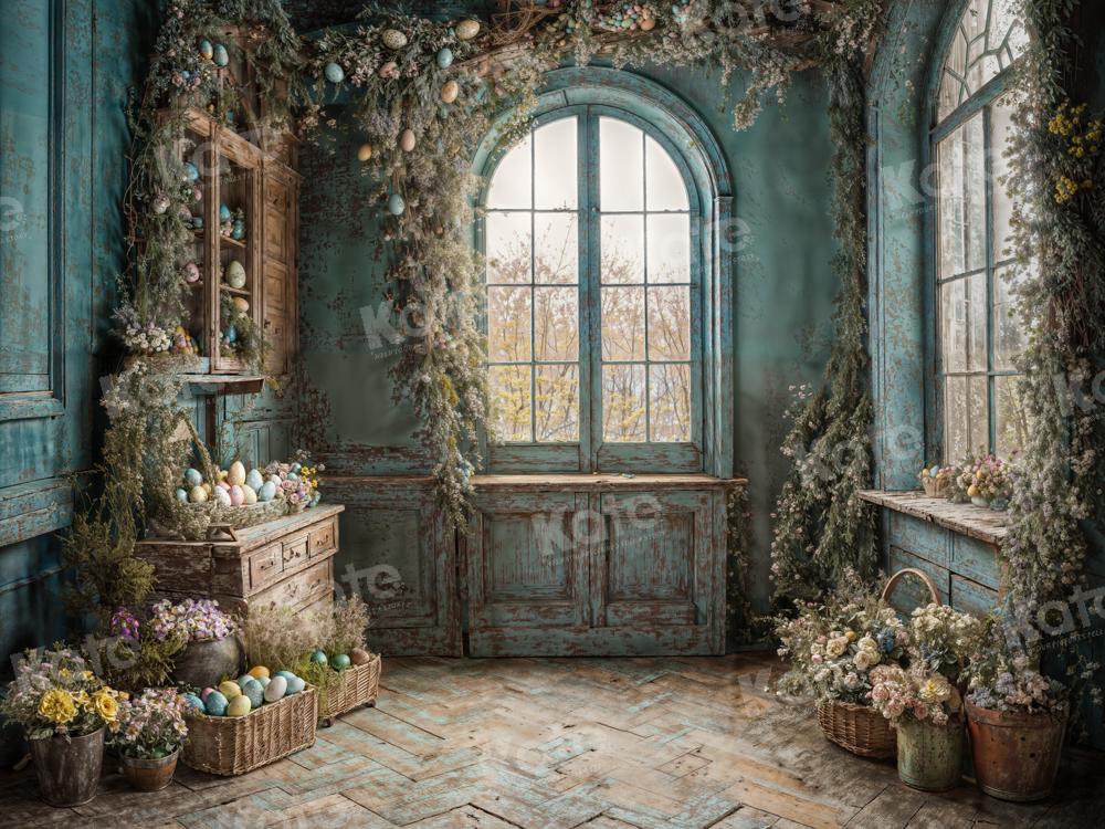 Kate Oeuf de Pâques Mis en pot Fenêtre Chambre Toile de fond pour la photographie