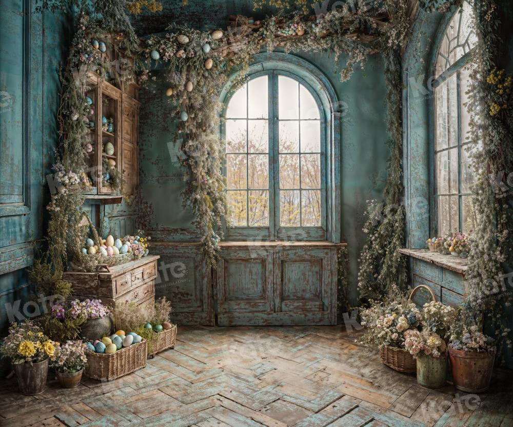 Kate Oeuf de Pâques Mis en pot Fenêtre Chambre Toile de fond pour la photographie