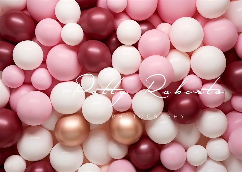 Kate Nuances de Rose Mur de Ballons Toile de fond conçue par Patty Robert