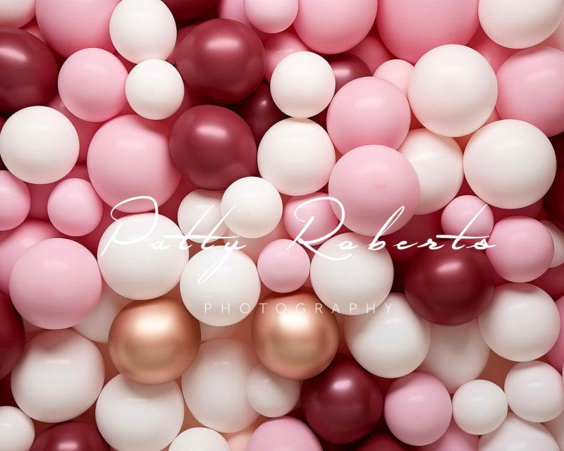 Kate Nuances de Rose Mur de Ballons Toile de fond conçue par Patty Robert