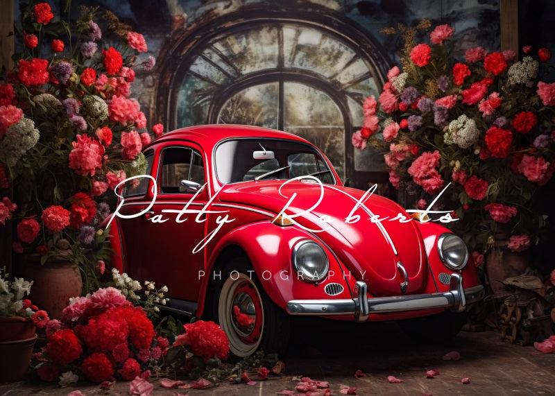 Kate Saint Valentin Voiture Rouge Toile de fond conçue par Patty Robert