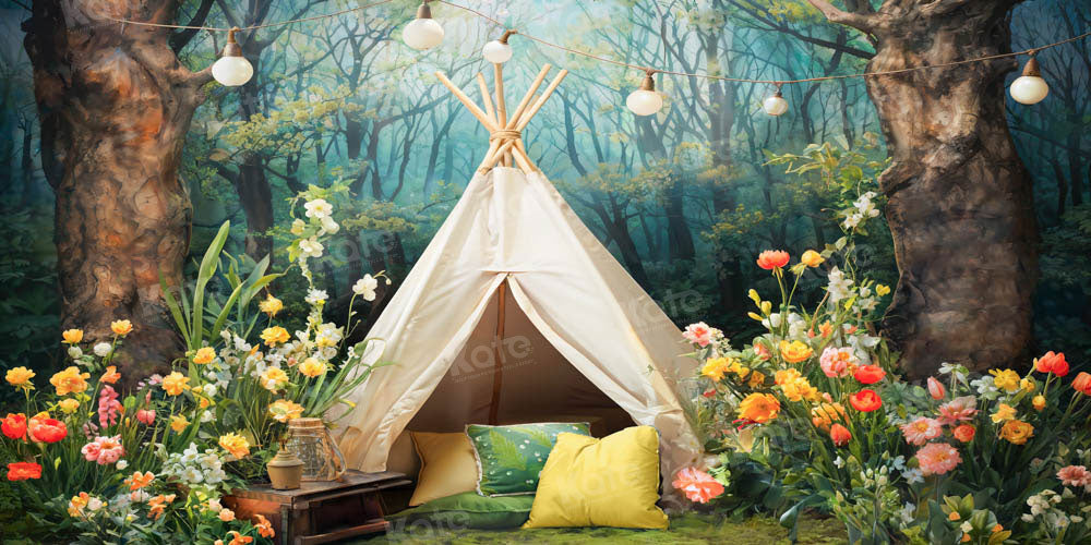 Kate Printemps Sauvage Fleurs Forêt Tente Toile de fond conçue par Emetselch