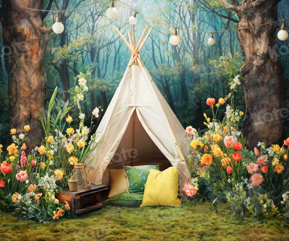 Kate Printemps Sauvage Fleurs Forêt Tente Toile de fond conçue par Emetselch