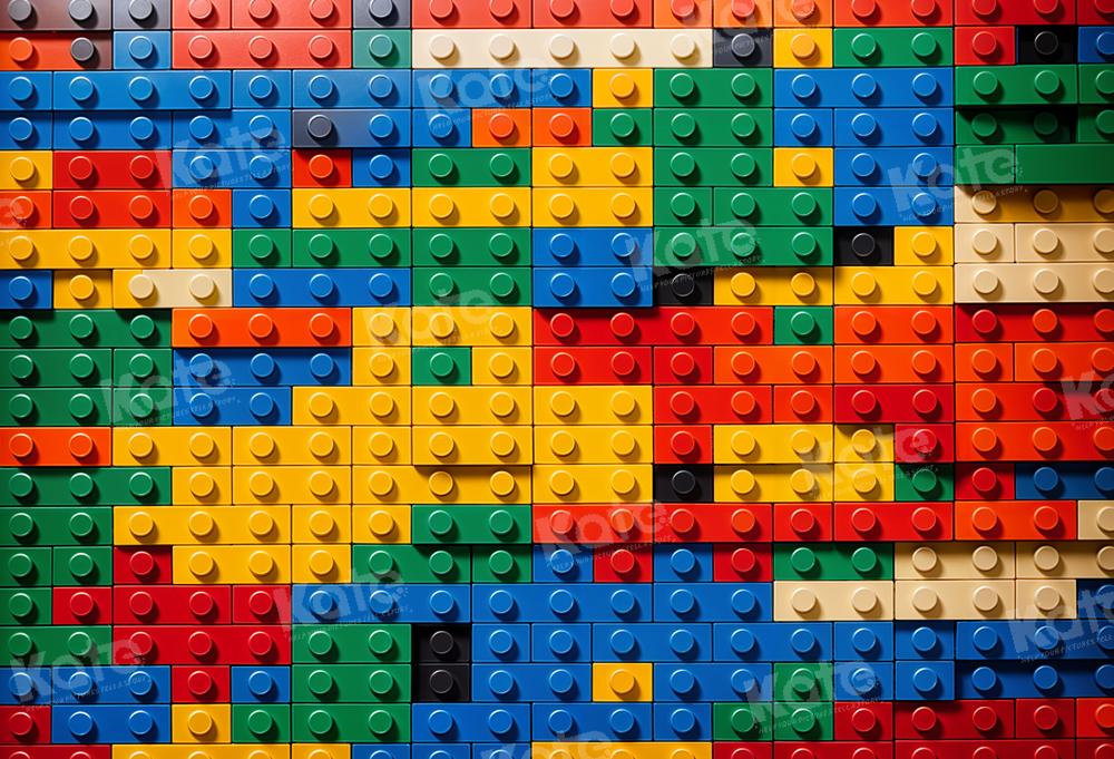 Kate Coloré Mur de blocs Bâtiment Toile de fond conçue par Chain Photographie - Kate Backdrop FR