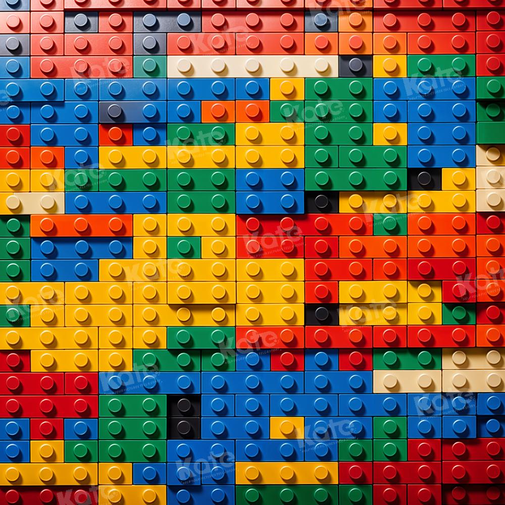 Kate Coloré Mur de blocs Bâtiment Toile de fond conçue par Chain Photographie - Kate Backdrop FR