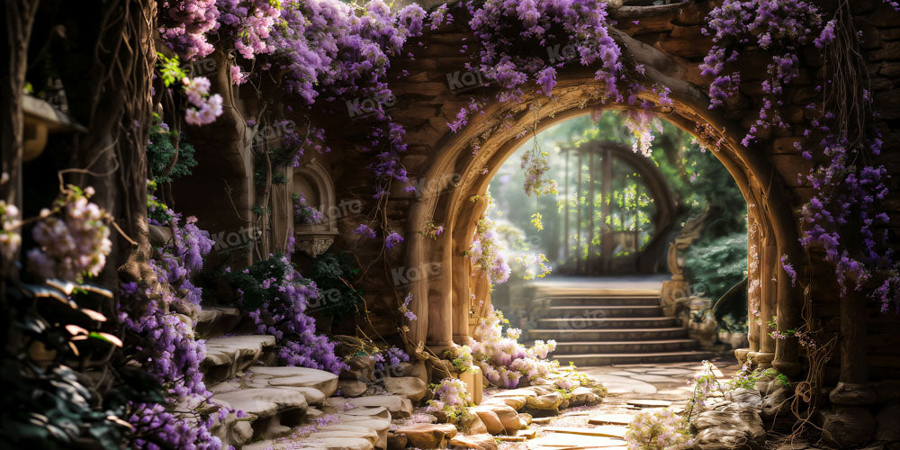 Kate Printemps Forêt Glycine Escaliers Toile de fond conçue par Emetselch - Kate Backdrop FR