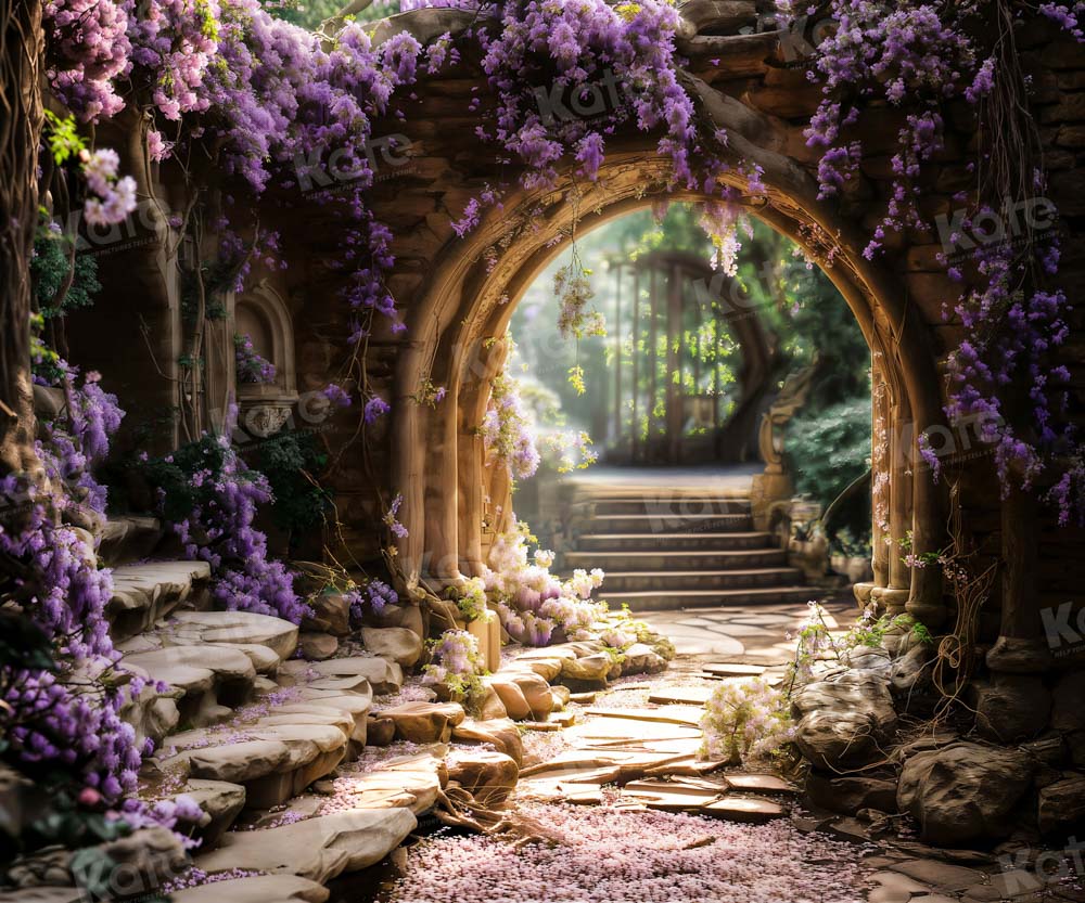 Kate Printemps Forêt Glycine Escaliers Toile de fond conçue par Emetselch - Kate Backdrop FR