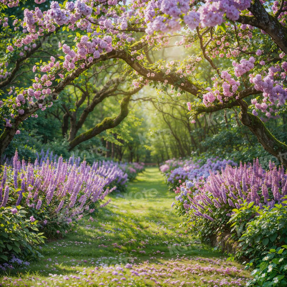 Kate Printemps Glycine Forêt Vert Chemin Toile de fond pour la photographie - Kate Backdrop FR