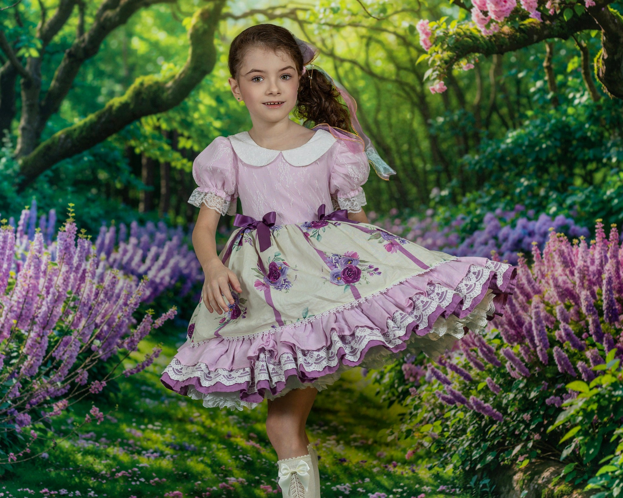 Kate Printemps Glycine Forêt Vert Chemin Toile de fond pour la photographie - Kate Backdrop FR