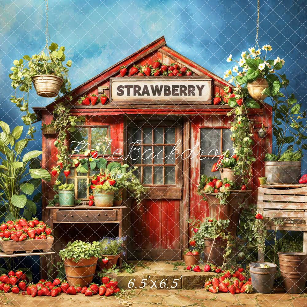Kate Printemps Vert Entrepôt de Fraises Toile de fond conçue par Chain Photographie - Kate Backdrop FR