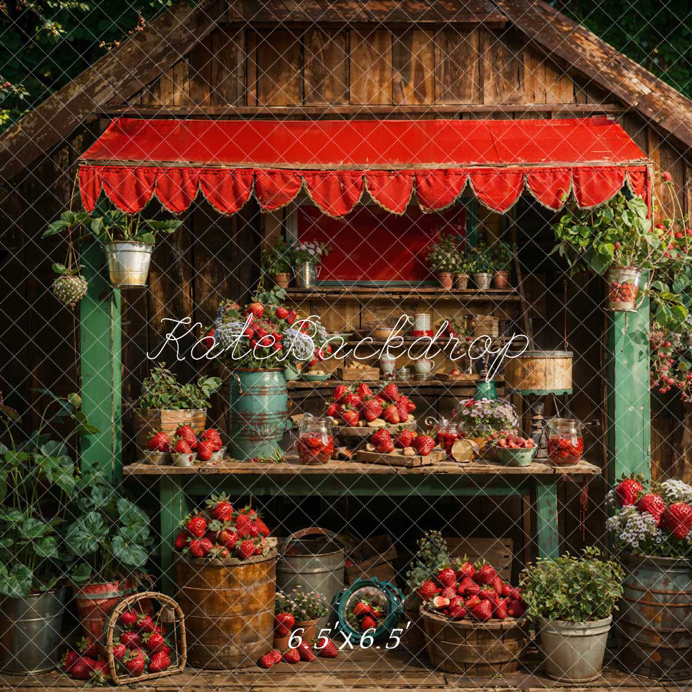 Kate Vert Chambre des fraises Toile de fond conçue par Chain Photographie - Kate Backdrop FR