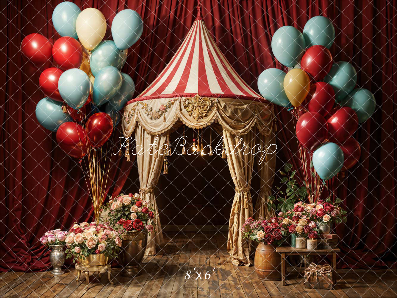 Kate Ballon Fleurs Scène Noble Cake smash Toile de fond conçue par Chain Photographie - Kate Backdrop FR