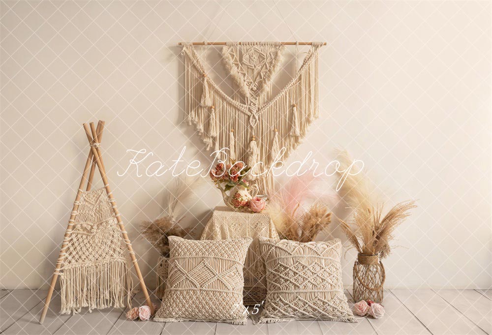 Kate Bohème Roseau Oreiller Fête des mères Toile de fond conçue par Emetselch - Kate Backdrop FR