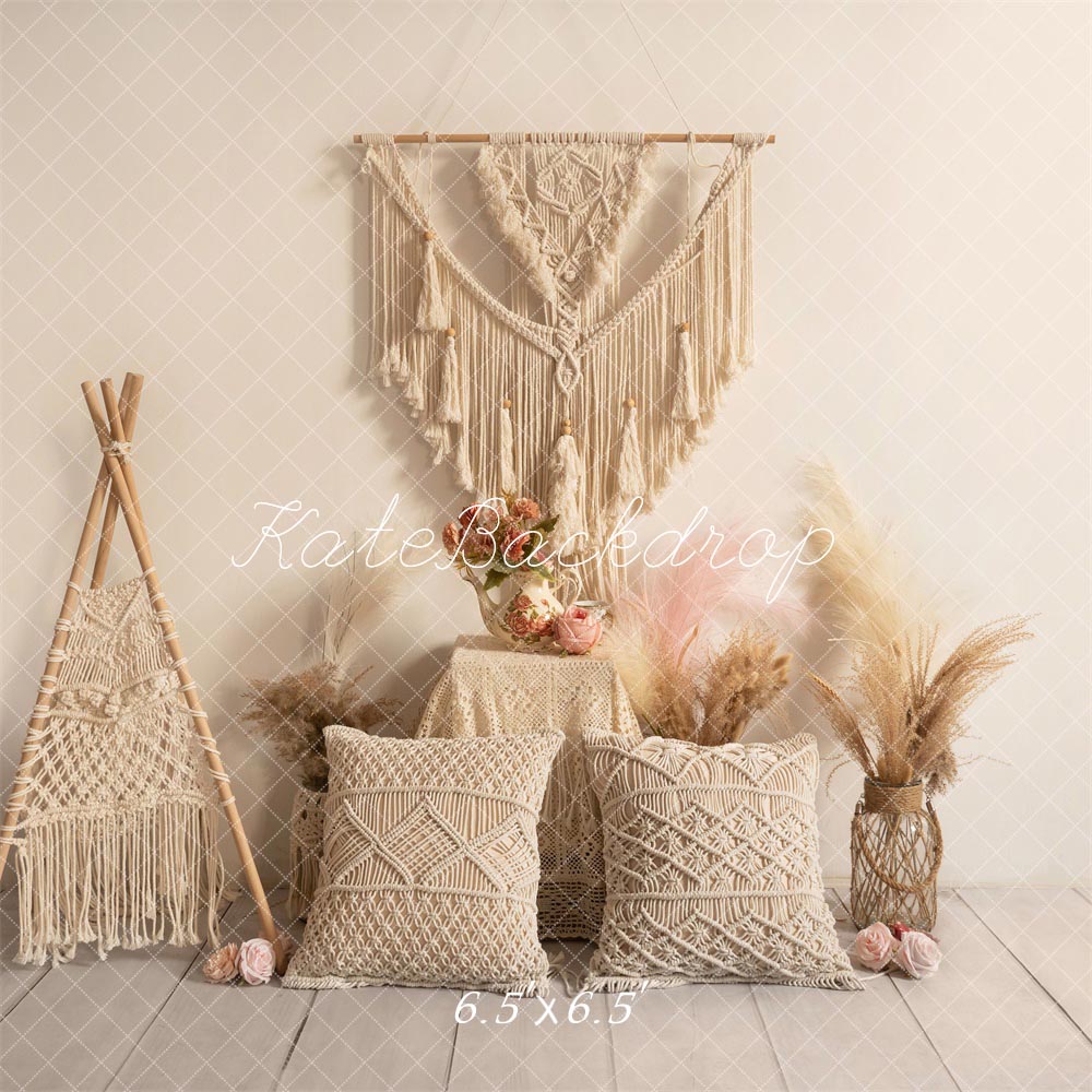 Kate Bohème Roseau Oreiller Fête des mères Toile de fond conçue par Emetselch - Kate Backdrop FR