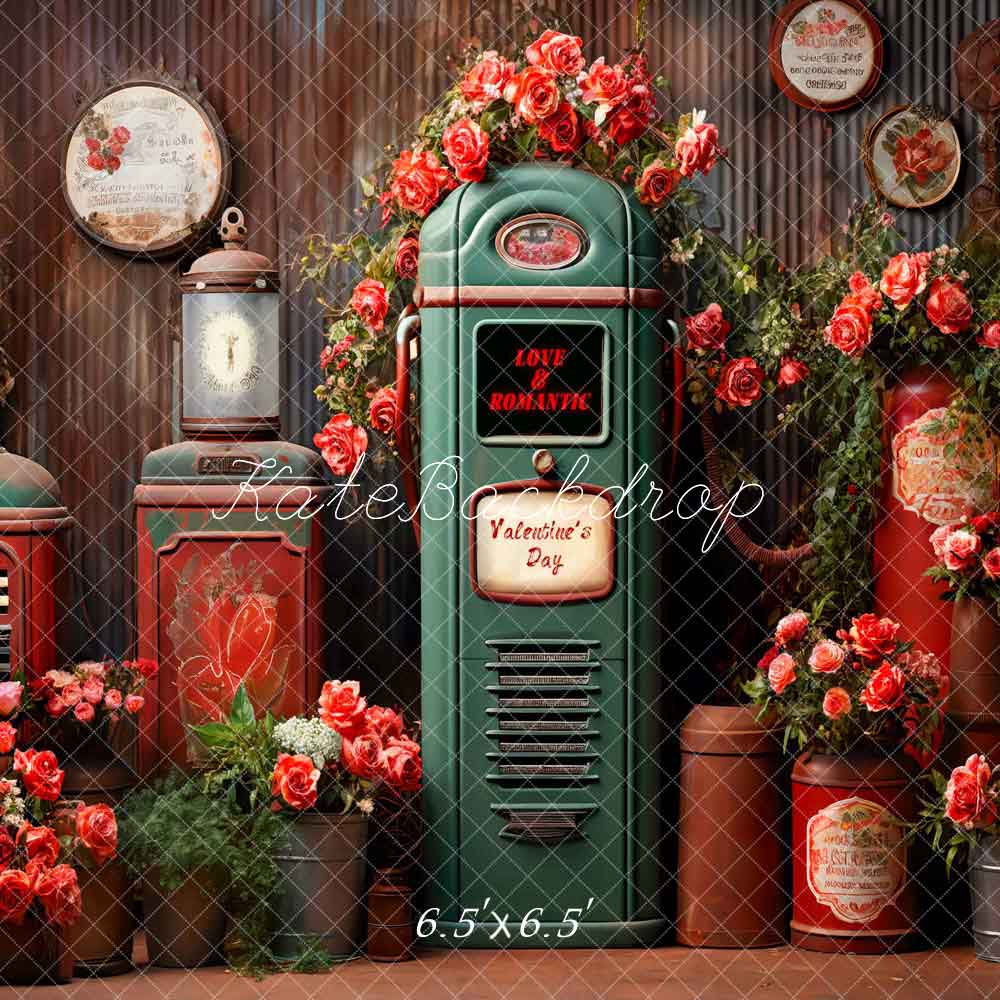 Kate Saint-Valentin Fleurs Boites aux lettres Rétro Toile de fond conçue par Chain Photographie - Kate Backdrop FR