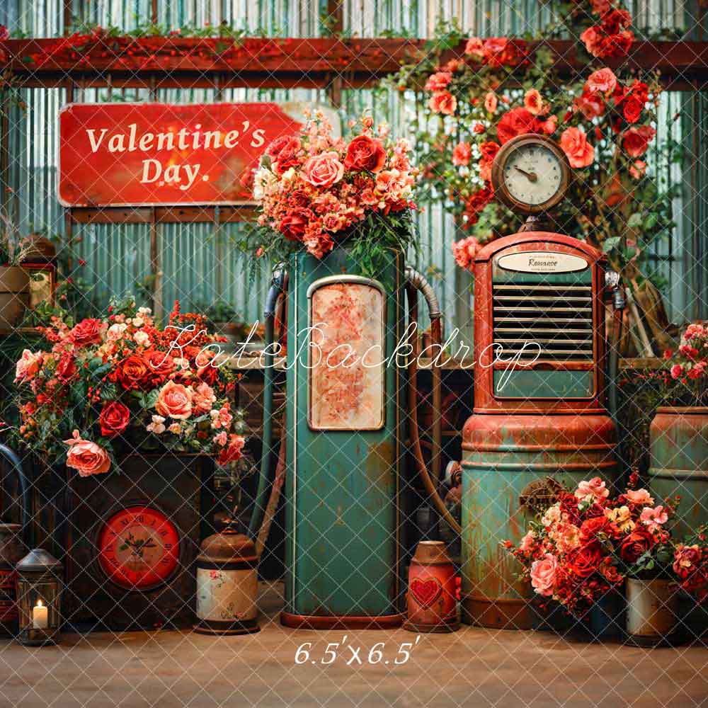 Kate Saint-Valentin Boites aux lettres Rétro Fleurs Toile de fond conçue par Chain Photographie - Kate Backdrop FR