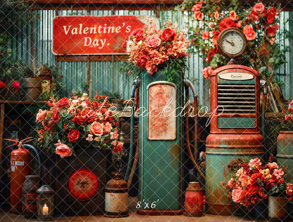 Kate Saint-Valentin Boites aux lettres Rétro Fleurs Toile de fond conçue par Chain Photographie - Kate Backdrop FR