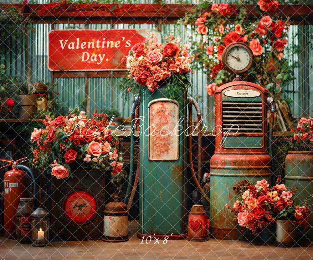 Kate Saint-Valentin Boites aux lettres Rétro Fleurs Toile de fond conçue par Chain Photographie - Kate Backdrop FR