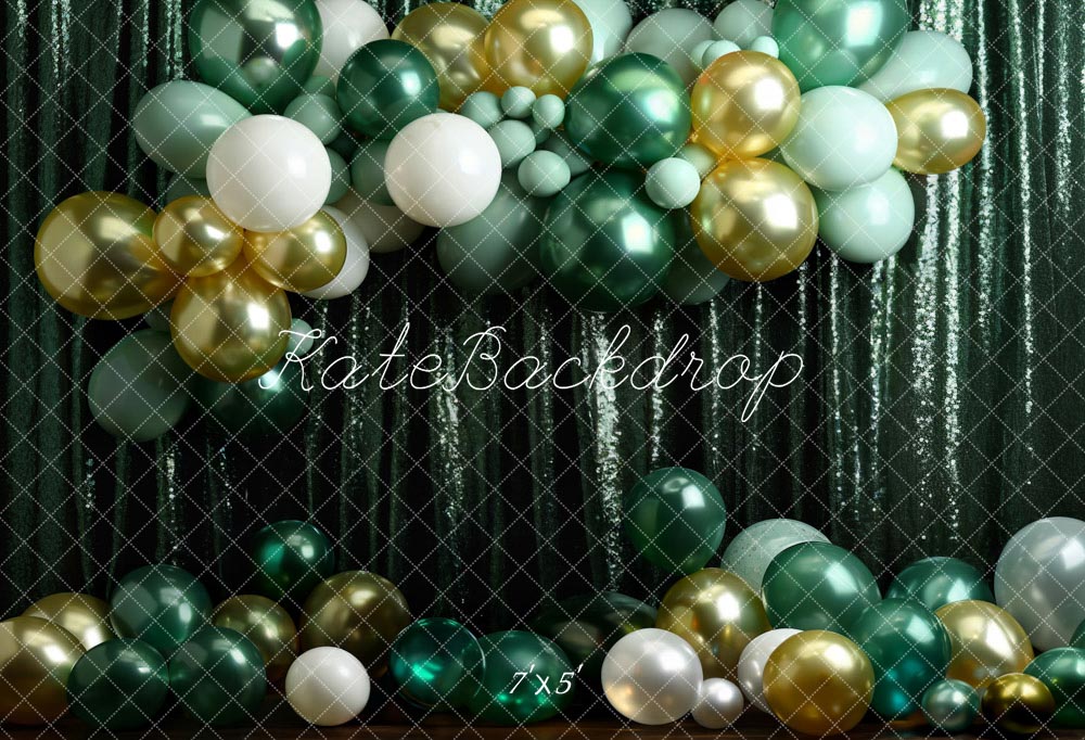 Kate Vert Ballons Rideau Fête Toile de fond conçue par Chain Photographie - Kate Backdrop FR