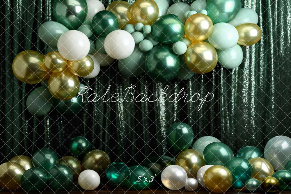 Kate Vert Ballons Rideau Fête Toile de fond conçue par Chain Photographie - Kate Backdrop FR