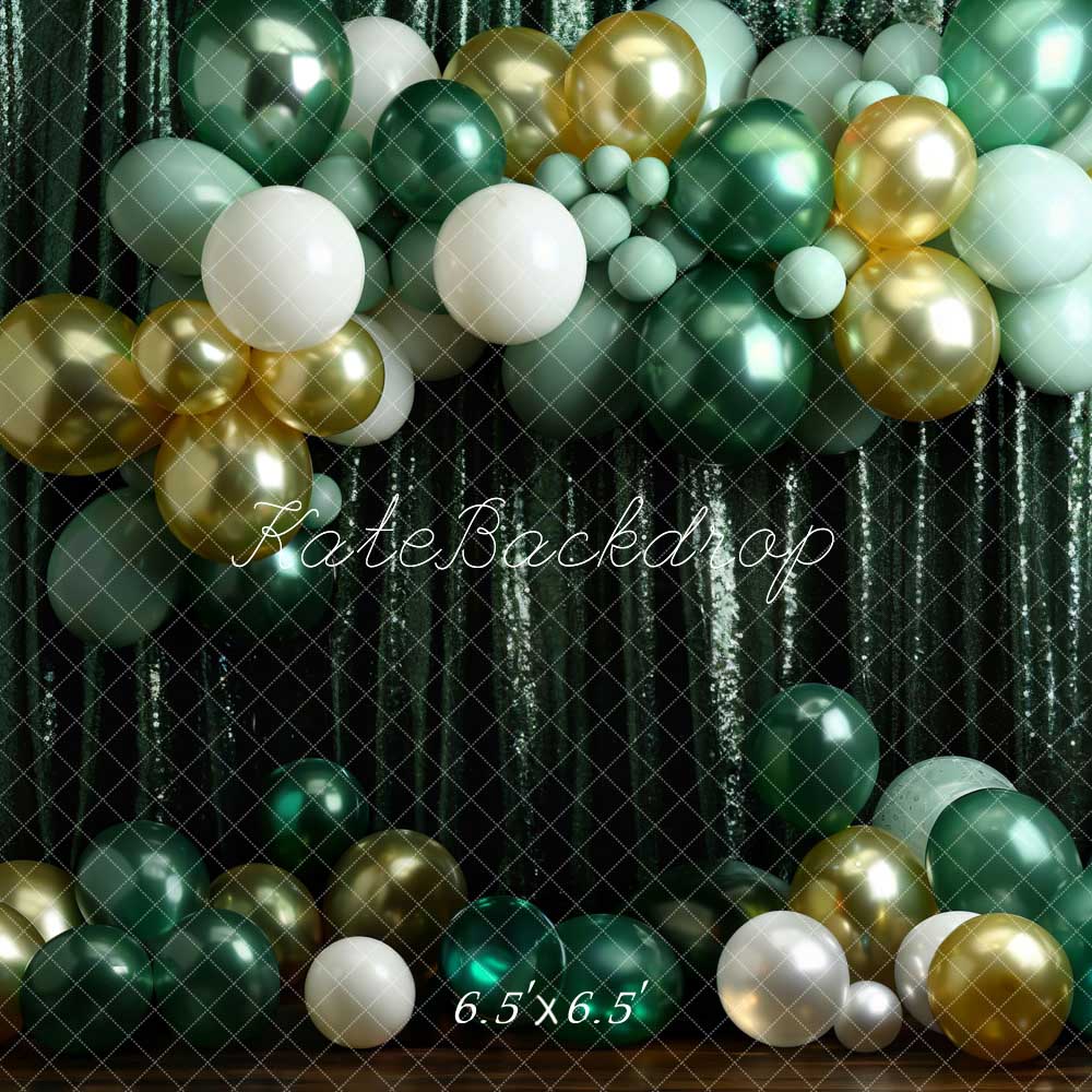 Kate Vert Ballons Rideau Fête Toile de fond conçue par Chain Photographie - Kate Backdrop FR