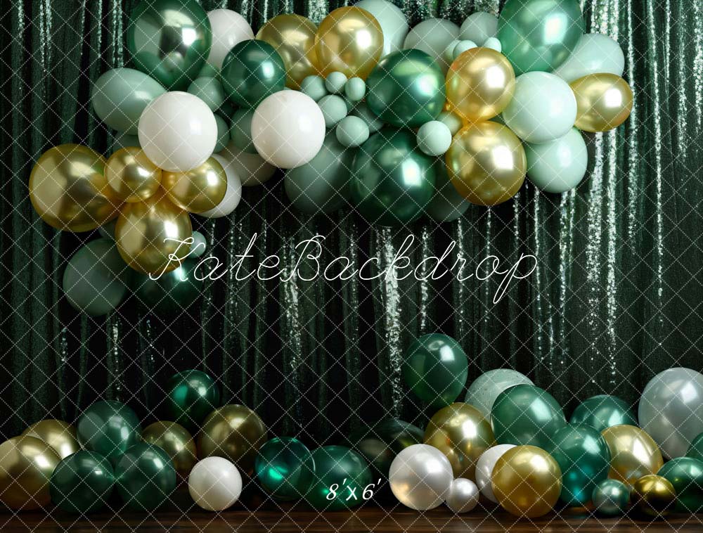 Kate Vert Ballons Rideau Fête Toile de fond conçue par Chain Photographie - Kate Backdrop FR