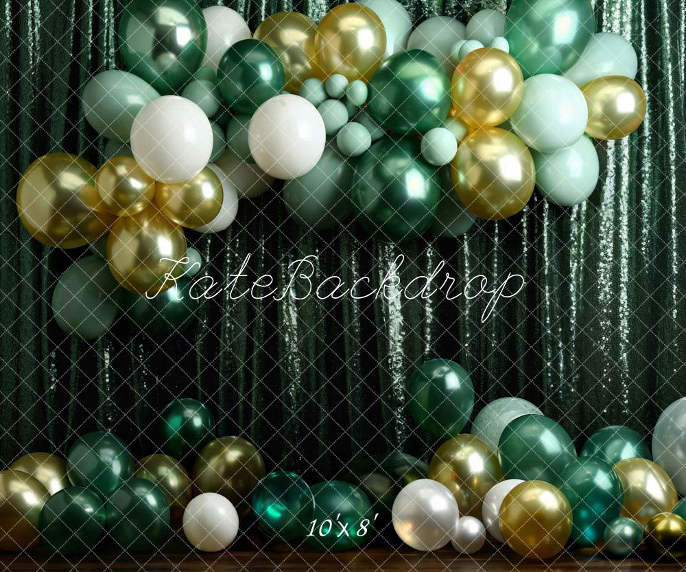Kate Vert Ballons Rideau Fête Toile de fond conçue par Chain Photographie - Kate Backdrop FR