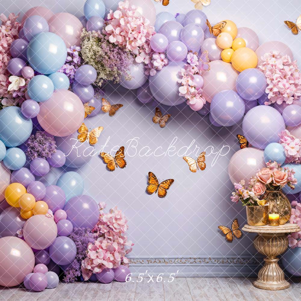 Kate Coloré Ballon Papillon Fleurs Mur Toile de fond conçue par Chain Photographie - Kate Backdrop FR