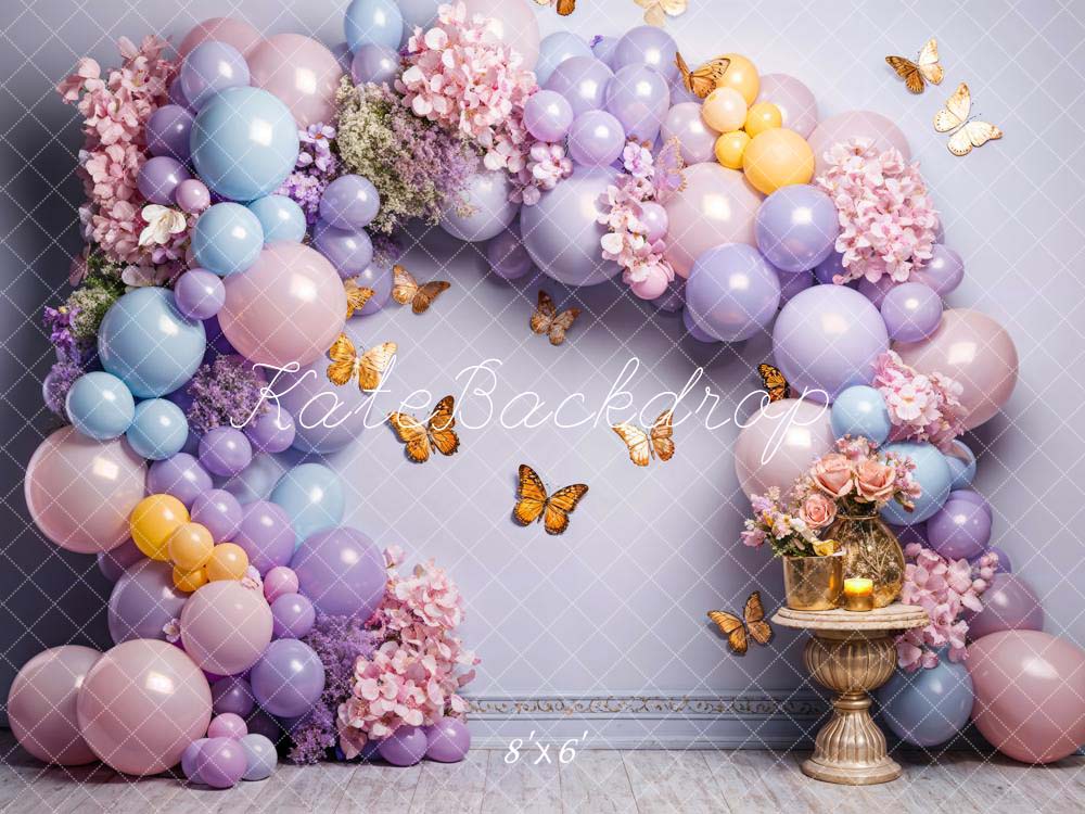 Kate Coloré Ballon Papillon Fleurs Mur Toile de fond conçue par Chain Photographie - Kate Backdrop FR