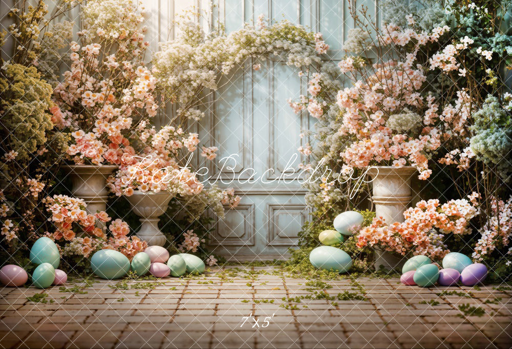 Kate Pâques Oeuf Fleurs Rose Mur Toile de fond conçue par Emetselch - Kate Backdrop FR