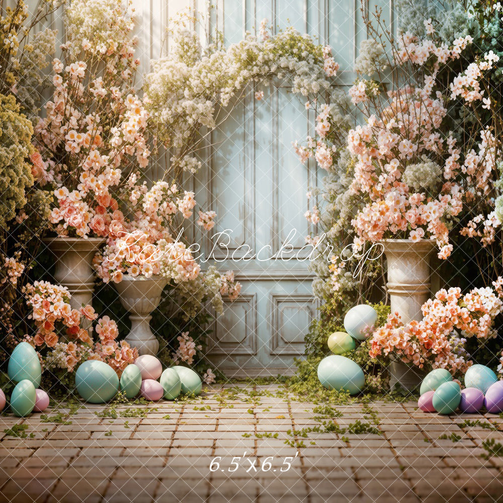 Kate Pâques Oeuf Fleurs Rose Mur Toile de fond conçue par Emetselch - Kate Backdrop FR