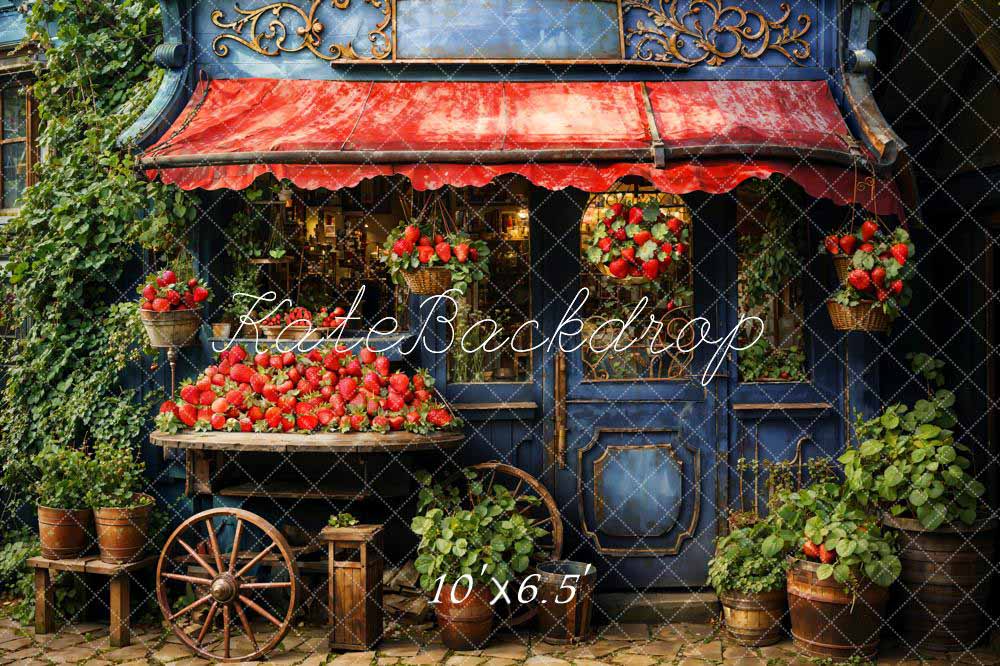 Kate Maison aux fraises Vert Rouge Toile de fond conçue par Emetselch - Kate Backdrop FR