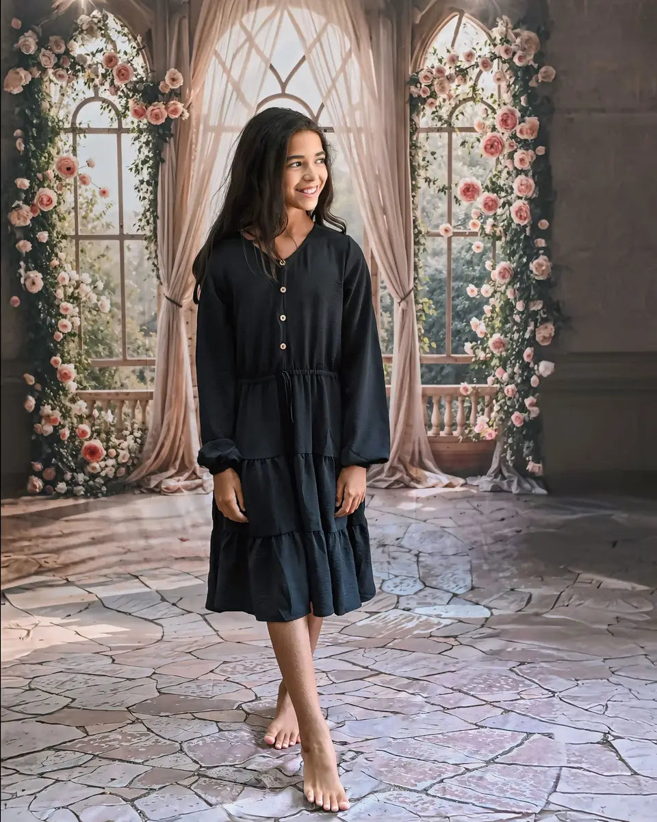 Kate Printemps Fleurs Mariage Fenêtre Rideaux Toile de fond+Pierre Intérieur Sol Toile de fond - Kate Backdrop FR