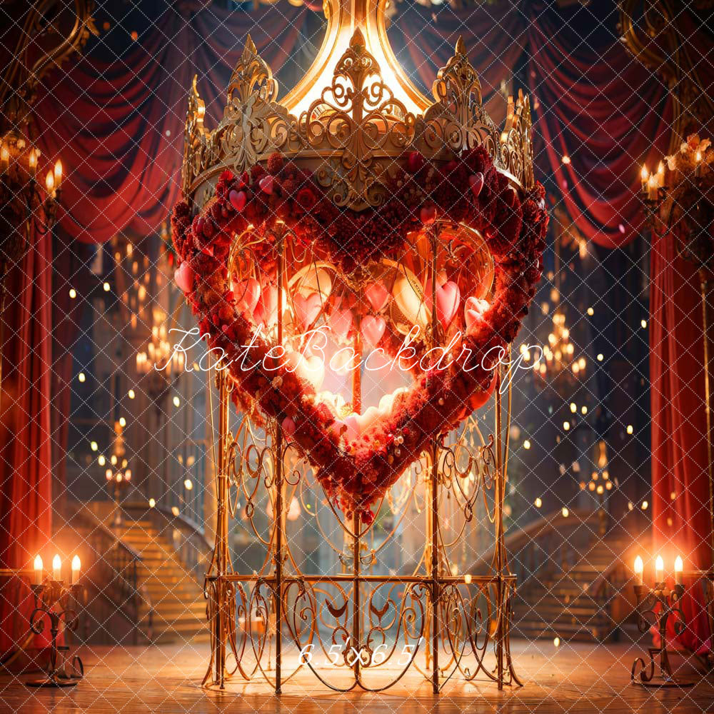 Kate Saint Valentin Amour Rose Couronne Palais Toile de fond conçue par Chain Photographie - Kate Backdrop FR