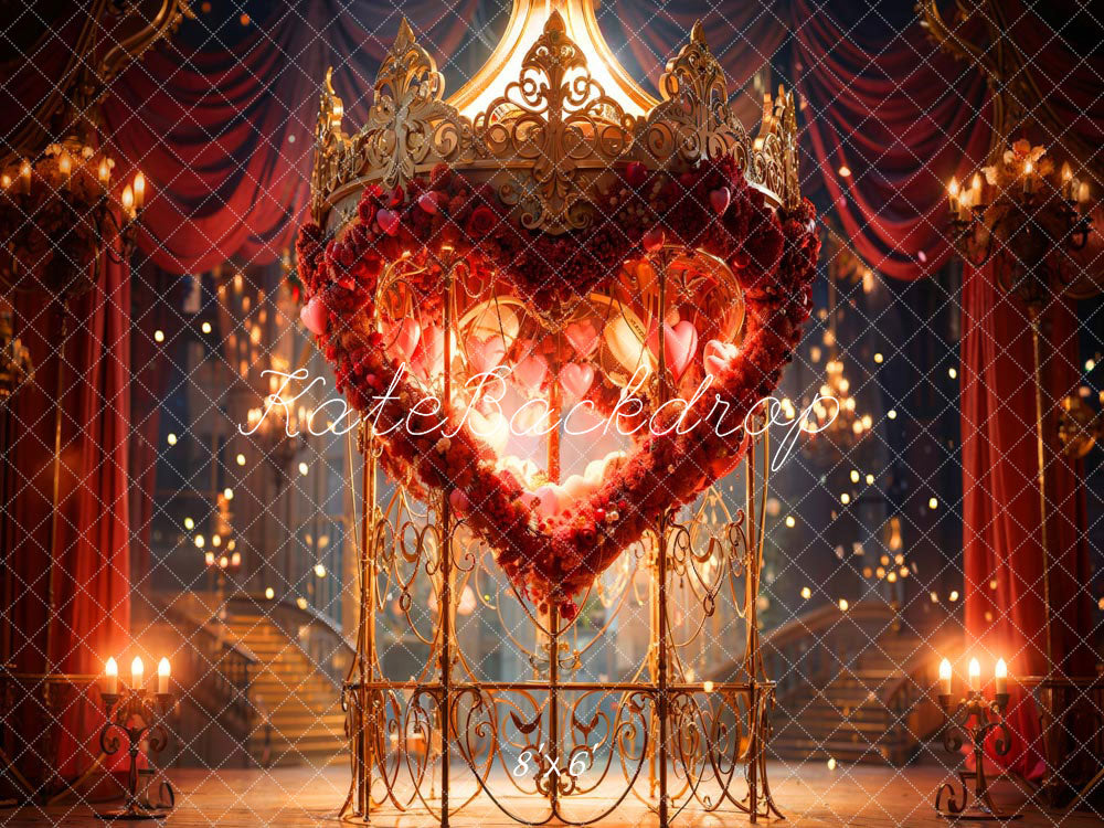 Kate Saint Valentin Amour Rose Couronne Palais Toile de fond conçue par Chain Photographie - Kate Backdrop FR
