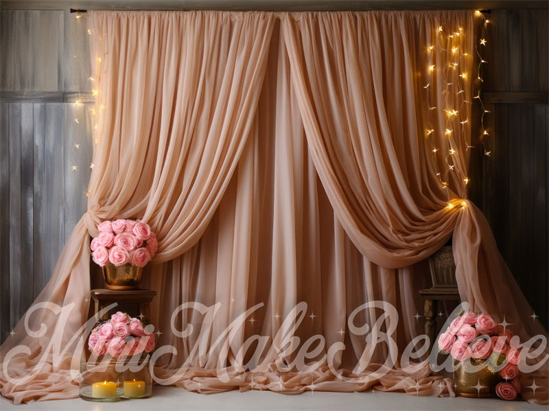 Kate Rose Rideau Fleurs Lumière Toile de fond conçue par Mini MakeBelieve - Kate Backdrop FR