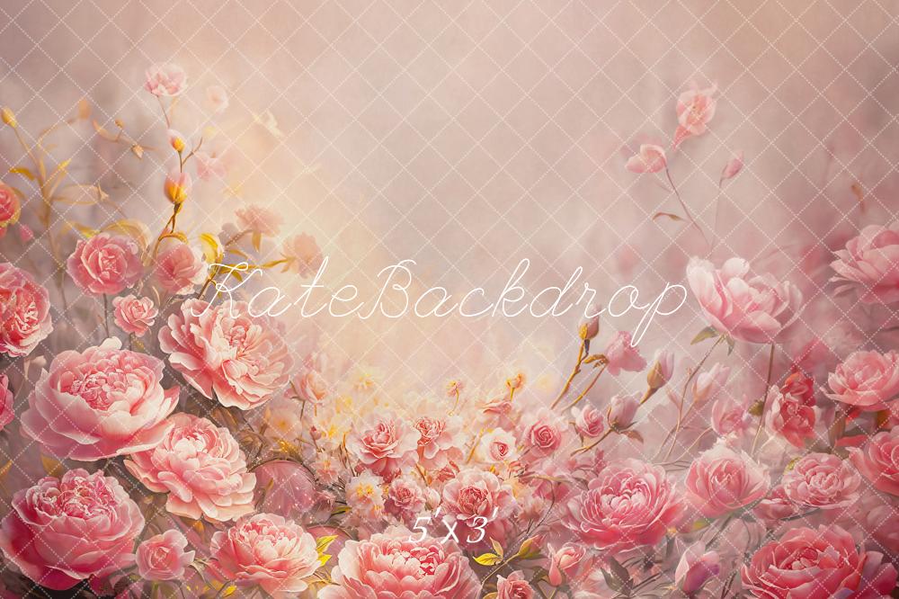 Kate Beaux-Arts Fleurs Rose Fête des mères Toile de fond conçue par GQ - Kate Backdrop FR